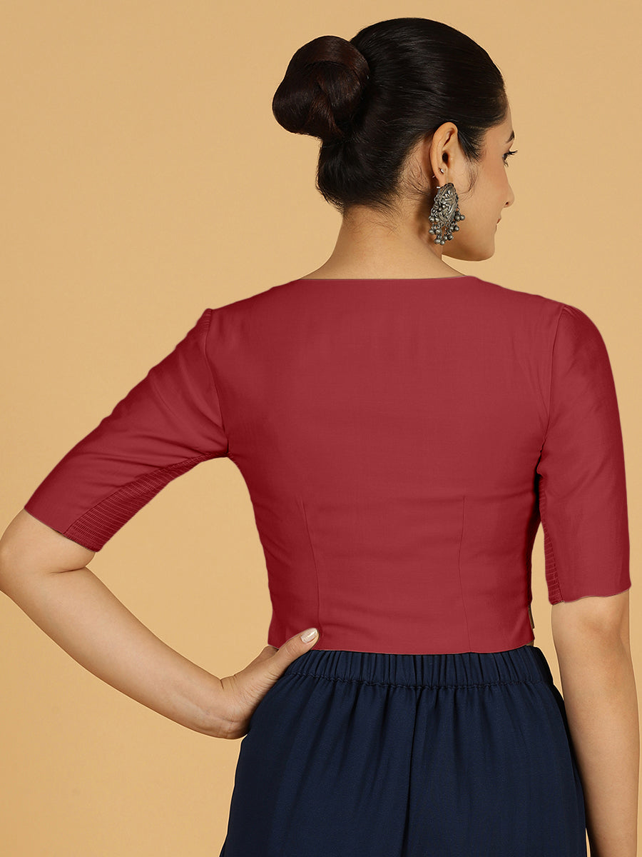 Rekha Blouse in Scarlet Red
