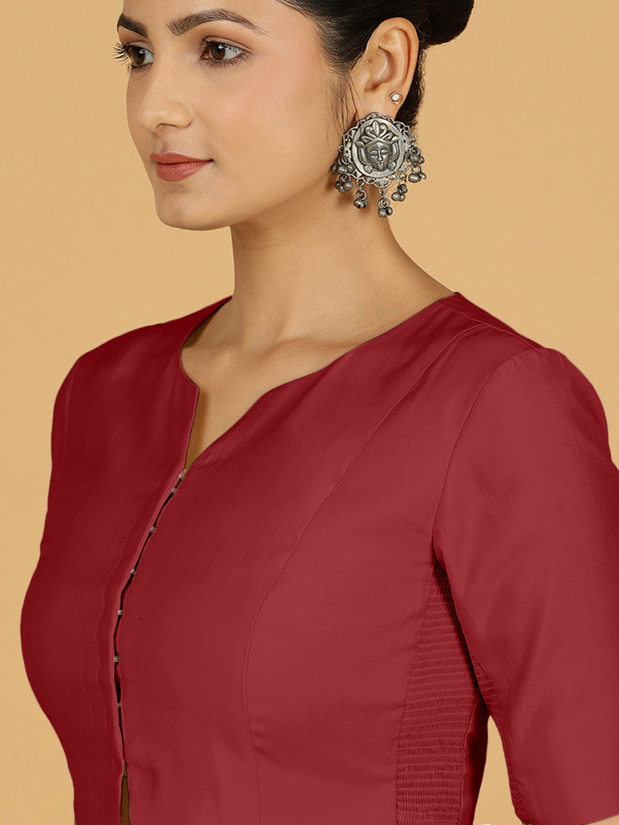 Rekha Blouse in Scarlet Red