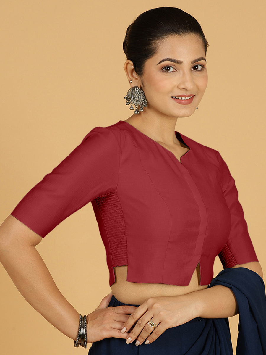 Rekha Blouse in Scarlet Red