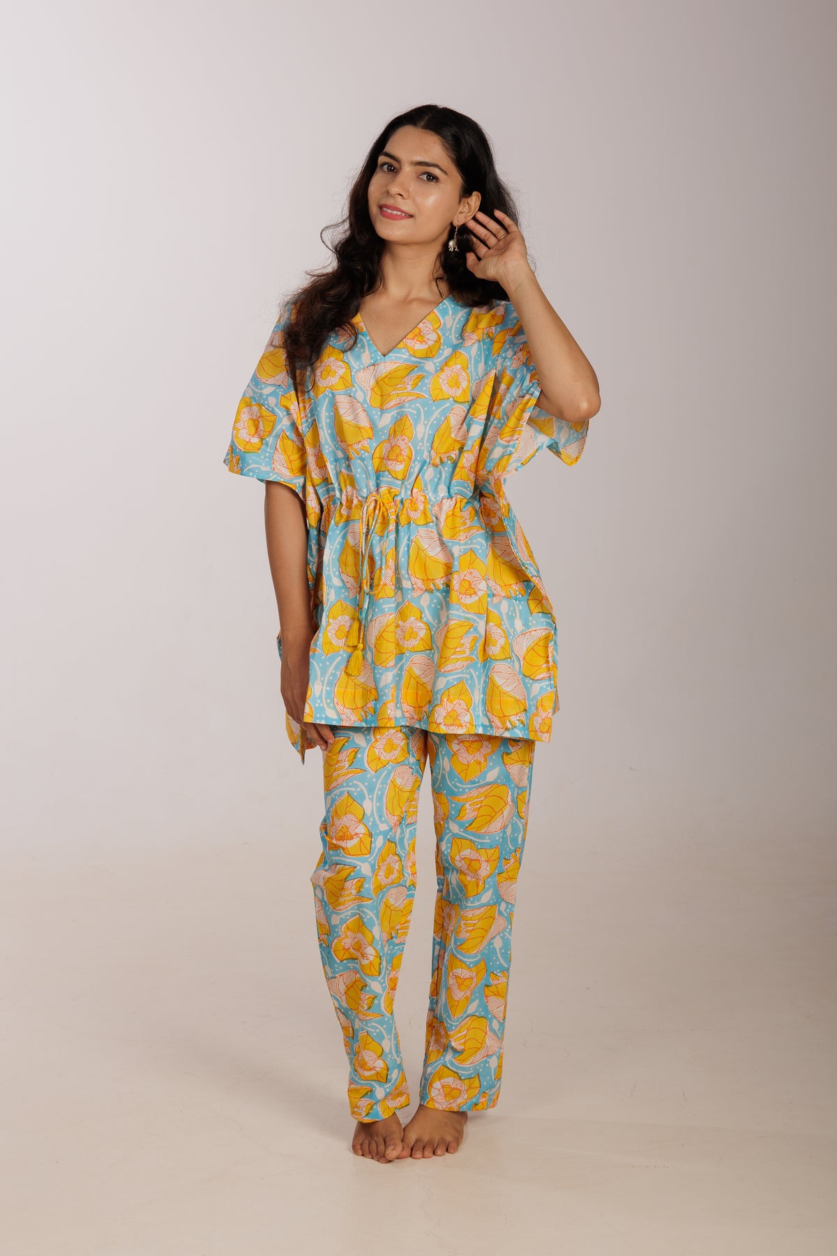 Bougainvillea Kaftan Co-ord Cotton Set
