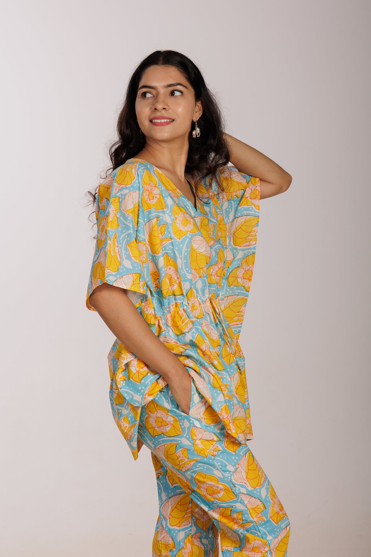 Bougainvillea Kaftan Co-ord Cotton Set