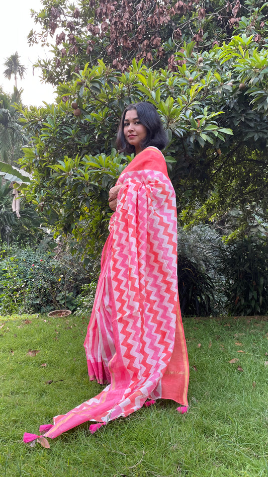 Sheem Orange • Chanderi Silk